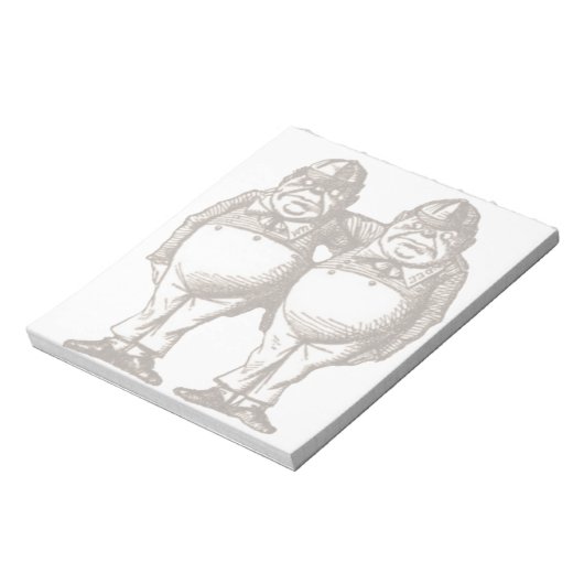 Tweedle Dee & Tweedle Dum Notepad Notizblock (Rotiert)
