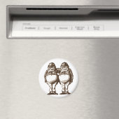 Tweedle Dee & Tweedle Dum Sepia Magnet (In Situ (Geschirrspüler))
