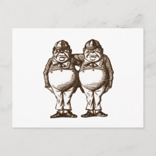 Tweedle Dee & Tweedle Dum Sepia Postkarte