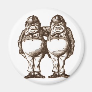 Tweedle Dee u. Tweedle Dum Sepia Magnet