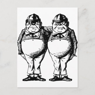 Tweedle Dee und Tweedle Dum inackt Postkarte