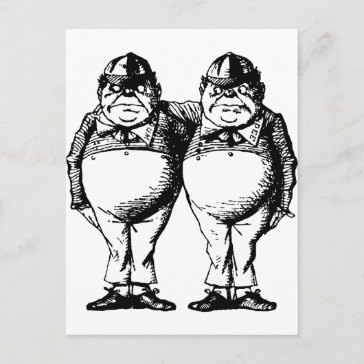 Tweedle Dee und Tweedle Dum inackt Postkarte (Vorderseite)