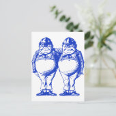Tweedle Dee und Tweedle Dum Inked Blue Postkarte (Stehend Vorderseite)