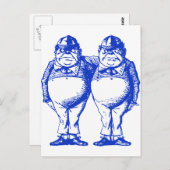 Tweedle Dee und Tweedle Dum Inked Blue Postkarte (Vorne/Hinten)