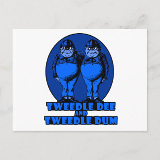Tweedle Dee und Tweedle Dum Logo Blue Postkarte