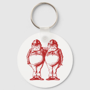 Tweedle Dee und Tweedle Dum mit roter Tinte Schlüsselanhänger