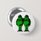 Tweedle Dee und Tweedle Dum mit Tinte geschwärzte Button (Vorne & Hinten)