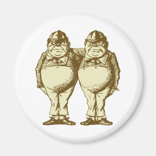 Tweedle Dee und Tweedle Dum mit Tinte geschwärzte Magnet