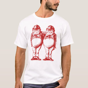 Tweedle Dee und Tweedle Dum mit Tinte geschwärzte T-Shirt