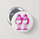 Tweedle Dee und Tweedle Dum mit Tinte geschwärztes Button (Vorne & Hinten)
