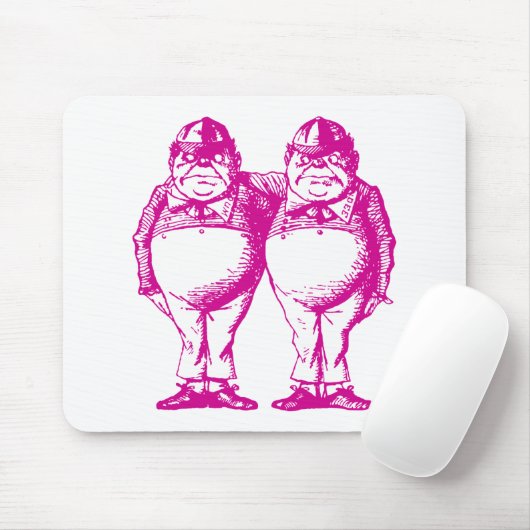 Tweedle Dee und Tweedle Dum mit Tinte geschwärztes Mousepad (Mit Mouse)