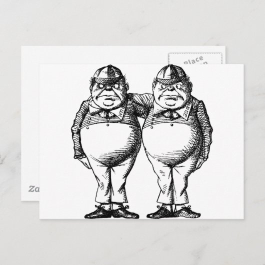 Tweedle Dee und Tweedle Dum Postkarte (Vorne/Hinten)