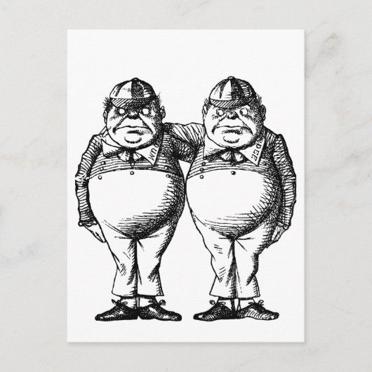 Tweedle Dee und Tweedle Dum Postkarte (Vorderseite)