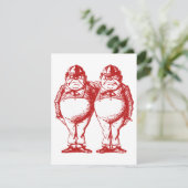Tweedle Dee und Tweedle Dum rotes Einladung (Stehend Vorderseite)