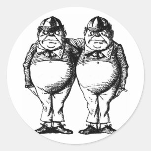 Tweedle Dee und Tweedle Dum Runder Aufkleber