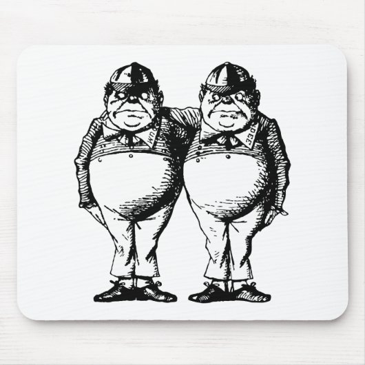 Tweedle Dee und Tweedle mit Tinte geschwärztes Dum Mousepad (Vorne)