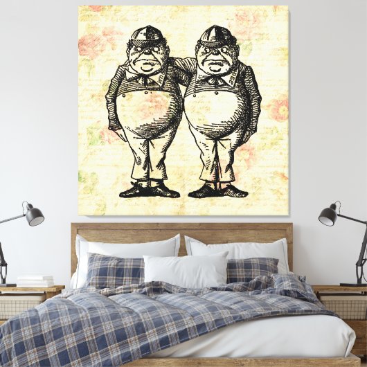 Tweedlede und Tweedledum-Alice im Wunderland Leinwanddruck (Insitu (Schlafzimmer))