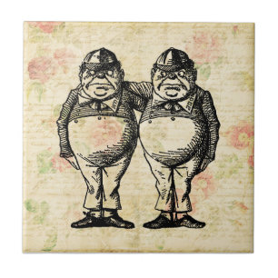 Tweedledee und Tweedledum-Alice im Wunderland Fliese