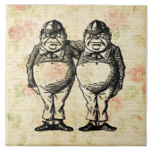 Tweedledee und Tweedledum-Alice im Wunderland Fliese (Vorderseite)