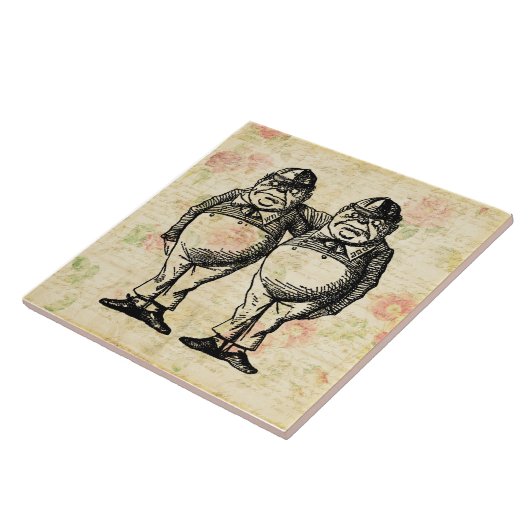 Tweedledee und Tweedledum-Alice im Wunderland Fliese (Seite)