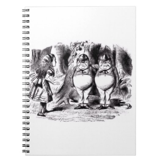Tweedledee und Tweedledum mit Alice Notizblock (Vorderseite)