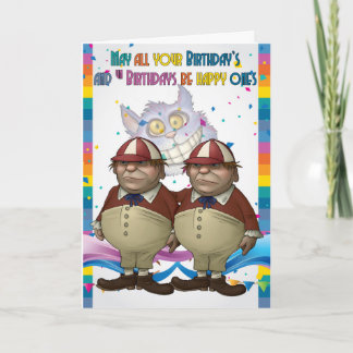 Tweedledum, Tweedlededee Geburtstagskarte - Wunder Karte