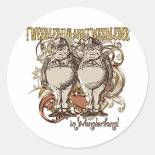 Tweedledum & Tweedledee Carnivale Style Gold Ver. Runder Aufkleber