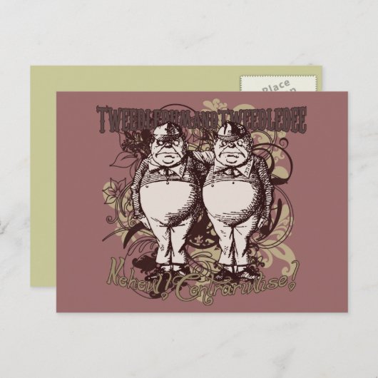 Tweedledum & Tweedledee Carnivale Style Postkarte (Vorne/Hinten)