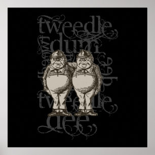 Tweedledum & Tweedledee Grunge (Einzelfigur) Poster