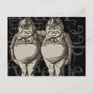 Tweedledum & Tweedledee Grunge (Single Abbildung) Postkarte