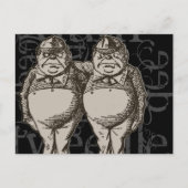 Tweedledum & Tweedledee Grunge (Single Abbildung) Postkarte (Vorderseite)