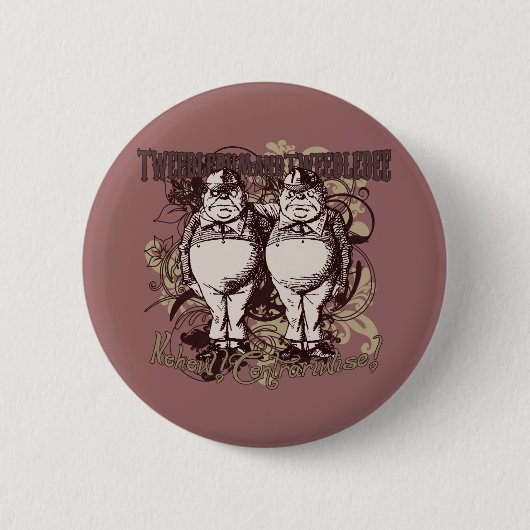Tweedledum & Tweedledee Karneval-Stil Button (Vorderseite)
