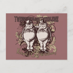 Tweedledum & Tweedledee Karneval-Stil Postkarte
