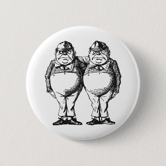 Tweedledum u. Tweedledee Button (Vorderseite)