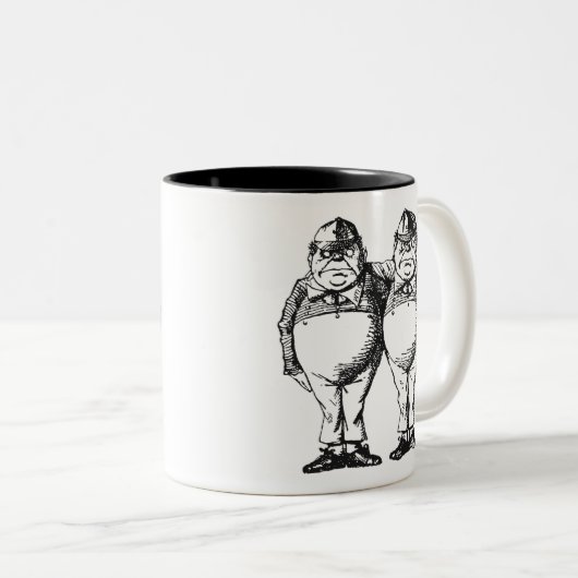 Tweedledum u. Tweedledee Zweifarbige Tasse (VorderseiteRechts)