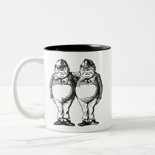 Tweedledum u. Tweedledee Zweifarbige Tasse (Links)