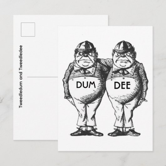 Tweedledum und Tweedledee Postkarte (Vorne/Hinten)