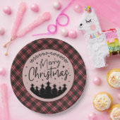 Tweedside Modern Scottish Tartan Christmas Pappteller (Party)