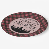 Tweedside Modern Scottish Tartan Christmas Pappteller (Schrägansicht)