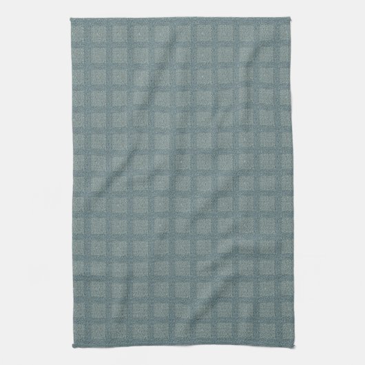 Tweedy Wool Aqua und grünes Muster Geschirrtuch (Vertikal)