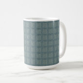 Tweedy Wool Aqua und grünes Muster Kaffeetasse (VorderseiteRechts)