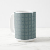 Tweedy Wool Aqua und grünes Muster Kaffeetasse (Vorderseite Links)