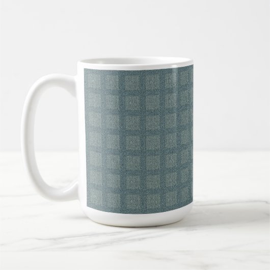 Tweedy Wool Aqua und grünes Muster Kaffeetasse (Links)