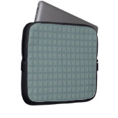 Tweedy Wool Aqua und grünes Muster Laptopschutzhülle (Vorne Rechts)