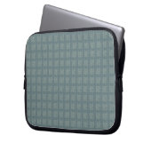 Tweedy Wool Aqua und grünes Muster Laptopschutzhülle (Vorderseite Links)