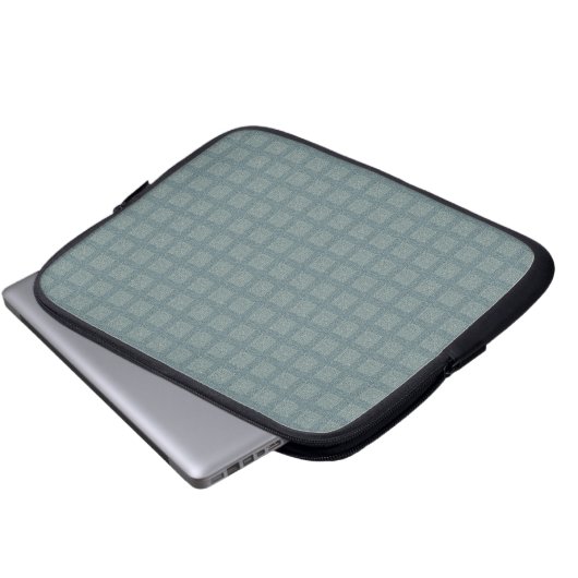 Tweedy Wool Aqua und grünes Muster Laptopschutzhülle (Vorne Knopf)