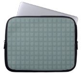 Tweedy Wool Aqua und grünes Muster Laptopschutzhülle (Vorderseite)