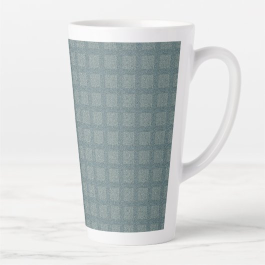 Tweedy Wool Aqua und grünes Muster Milchtasse (Rechts)
