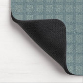 Tweedy Wool Aqua und grünes Muster Mousepad (Ecke)