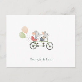 Tweeling Baby Geboortekaartje Schattige Muisjes Postkarte